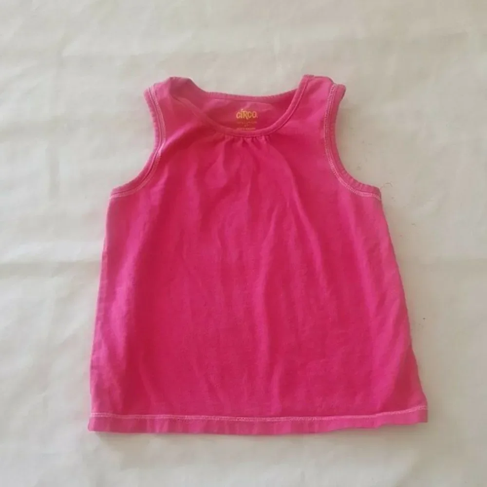 Circo Pink Tank Top Blouse Size 4t Pleated Sleeveless 100% Cotton Girls Solid